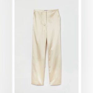 H&M Elegant Cream Women's Satin like Pants NWT size 4
